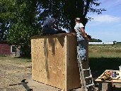 Finishing the roofing.